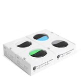 Wrist-type pet watch leash in a display box showing multiple colors including black, blue, and green.